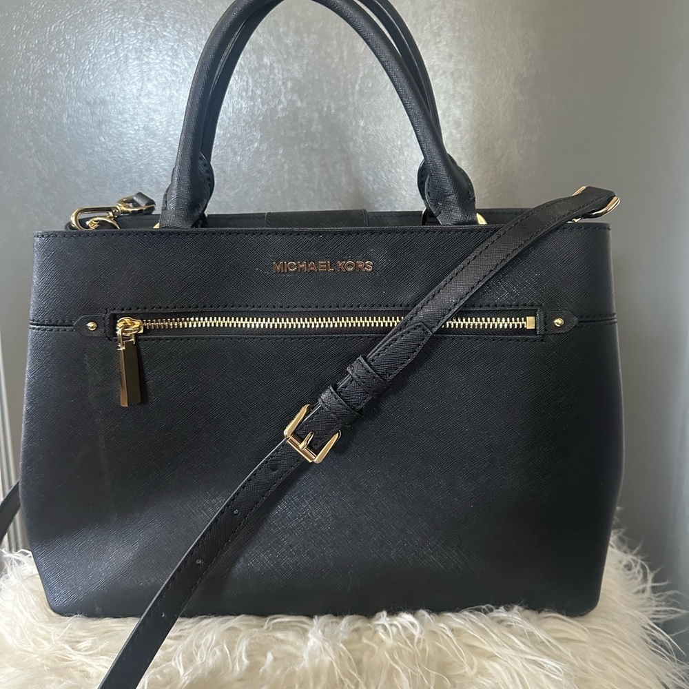 Michael Kors Hailee Crossgrain Leather Satchel - Picture 4 of 12